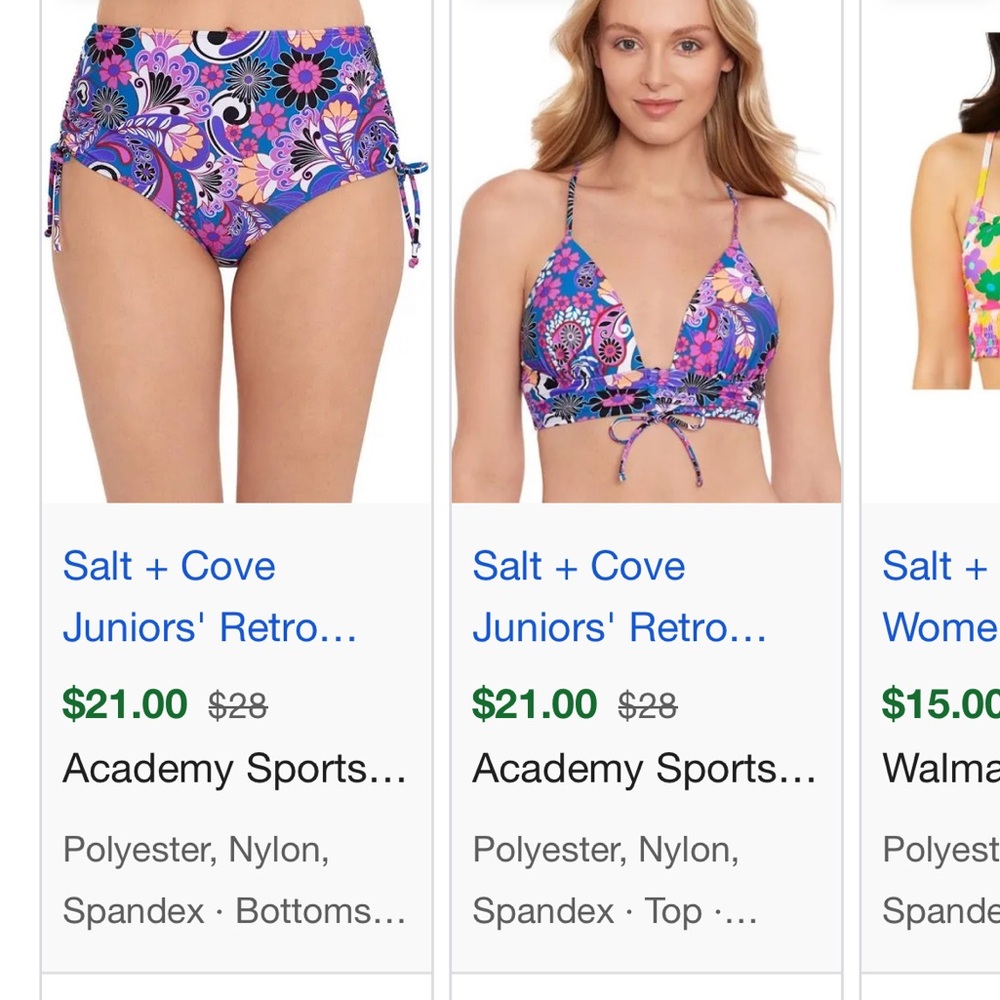 Salt + Cove Juniors' Retro Bikini Set